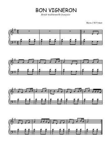 Téléchargez l'arrangement pour piano de la partition de Bon vigneron en PDF